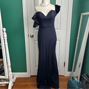 Kleinfeld Navy Blue Evening Gown size 6